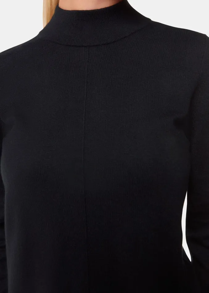 Women Knitwear and Cashmere Whistles Black Mira Funnel Neck Knit