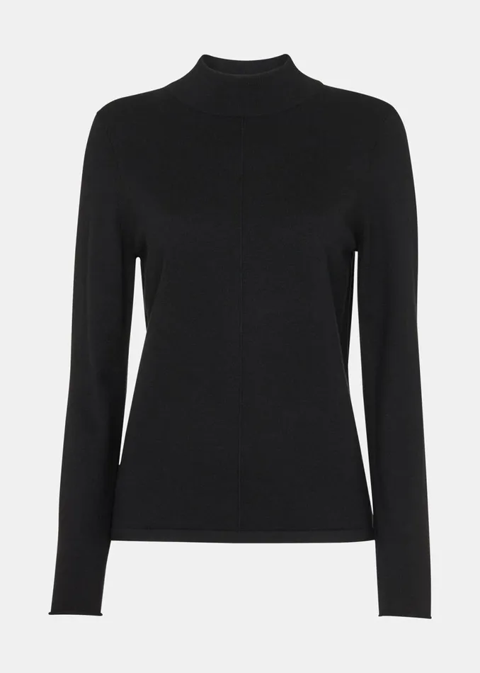 Women Knitwear and Cashmere Whistles Black Mira Funnel Neck Knit