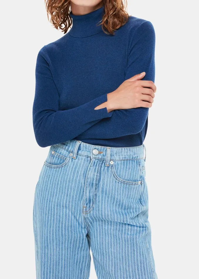 Women Knitwear and Cashmere Whistles Blue Maja Knitted Polo Neck Knit