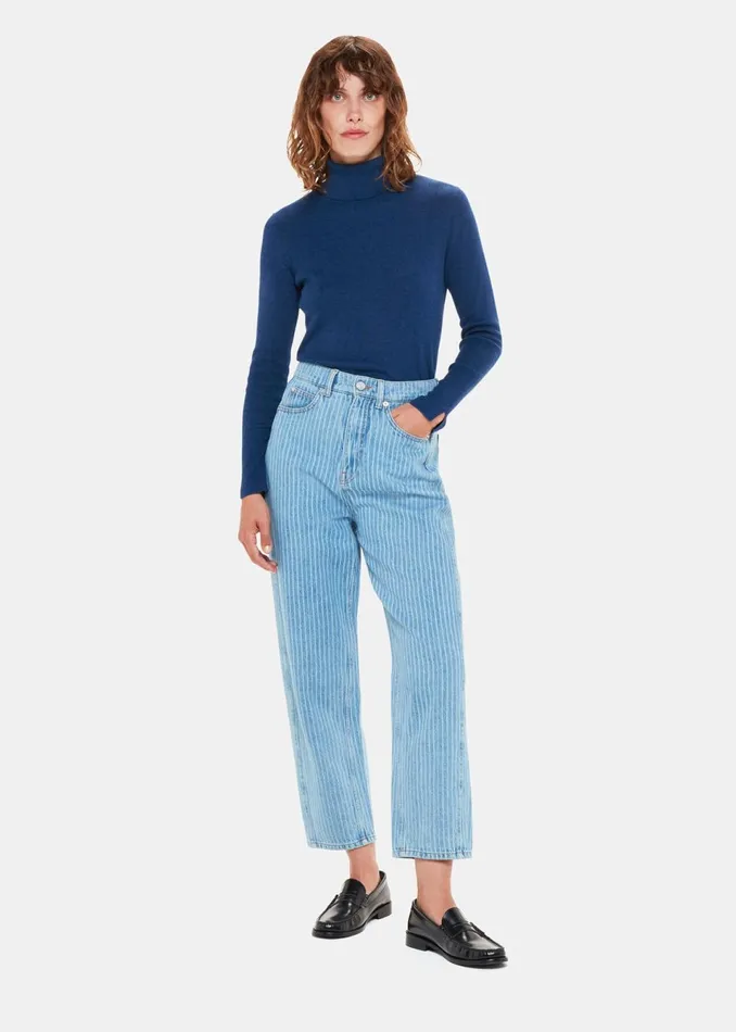 Women Knitwear and Cashmere Whistles Blue Maja Knitted Polo Neck Knit