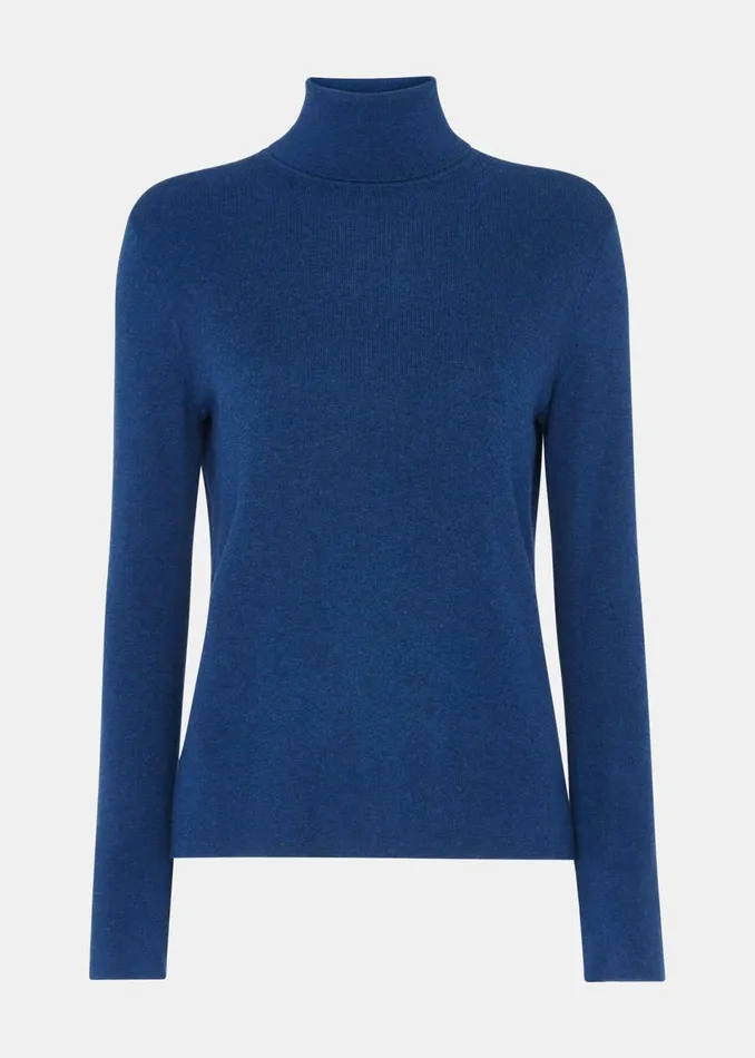 Women Knitwear and Cashmere Whistles Blue Maja Knitted Polo Neck Knit