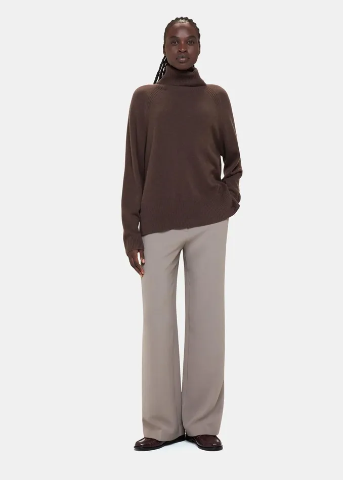 Women Knitwear and Cashmere Whistles Brown Cashmere Roll Neck