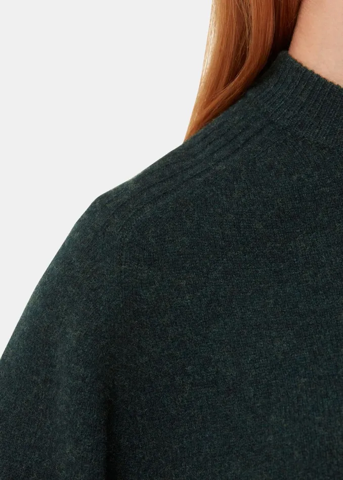 Women Knitwear and Cashmere Whistles Dark Green Wool Crop Relaxed Knit