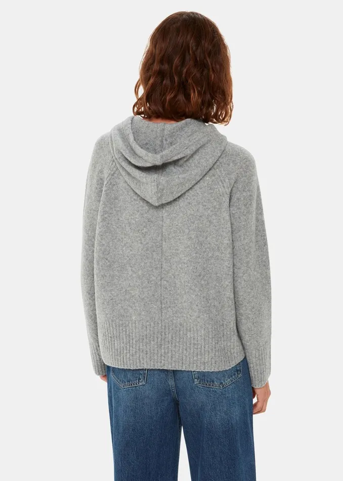 Women Knitwear and Cashmere Whistles Grey Textured Hooded Sweater