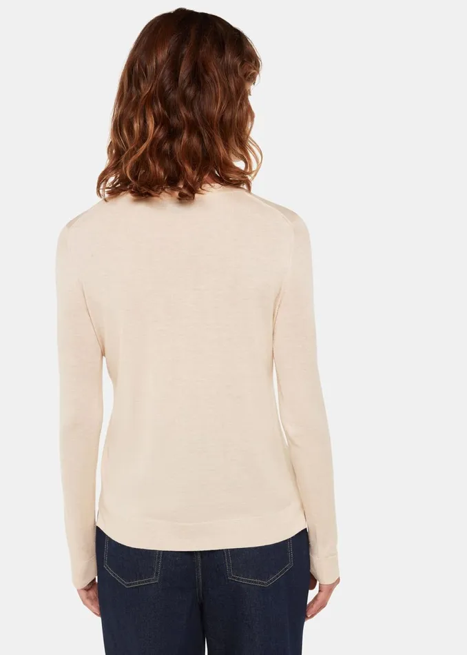 Women Knitwear and Cashmere Whistles Ivory Annie Sparkle Crew Neck