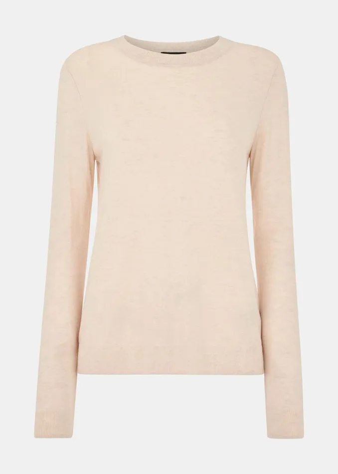 Women Knitwear and Cashmere Whistles Ivory Annie Sparkle Crew Neck