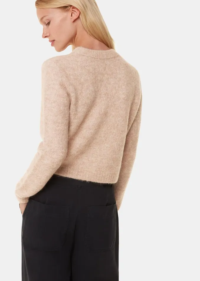 Women Knitwear and Cashmere Whistles Neutral Alpaca Mix Fluffy Knit