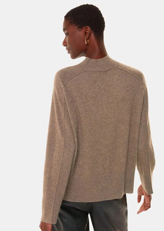 Women Knitwear and Cashmere Whistles Neutral Cashmere V Neck Knit