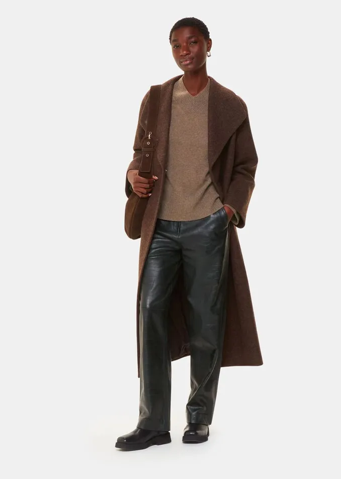 Women Knitwear and Cashmere Whistles Neutral Cashmere V Neck Knit