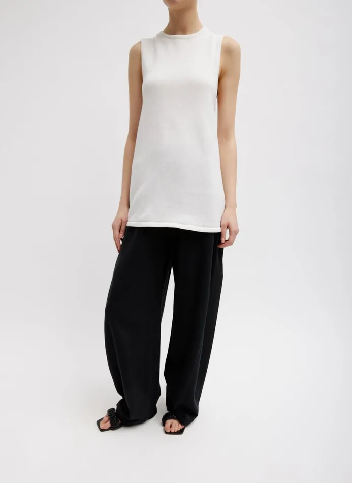 Women Knitwear and Sweatshirts Tibi Cotton Criss Cross Sleeveless Sweater White