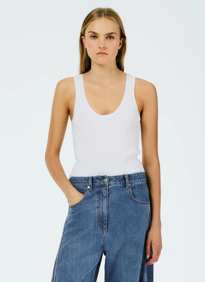 Women Knitwear and Sweatshirts Tibi Giselle Tank Sweater White