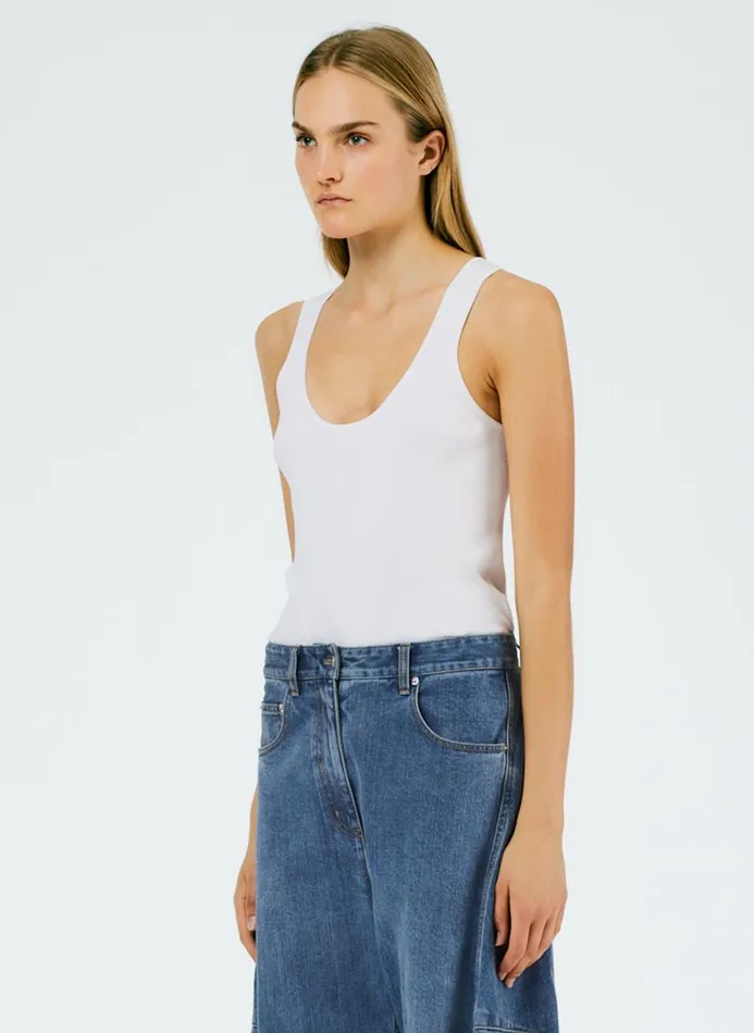 Women Knitwear and Sweatshirts Tibi Giselle Tank Sweater White