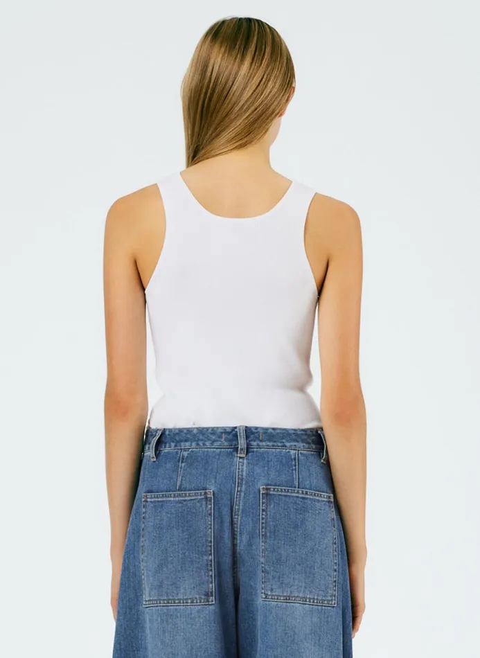 Women Knitwear and Sweatshirts Tibi Giselle Tank Sweater White