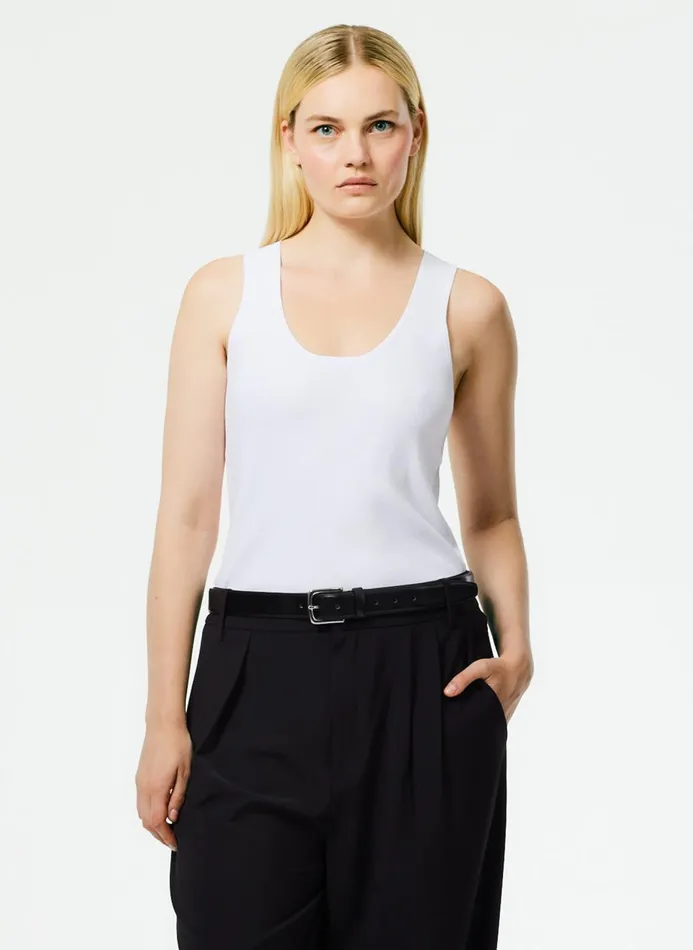 Women Knitwear and Sweatshirts Tibi Giselle Tank Sweater White