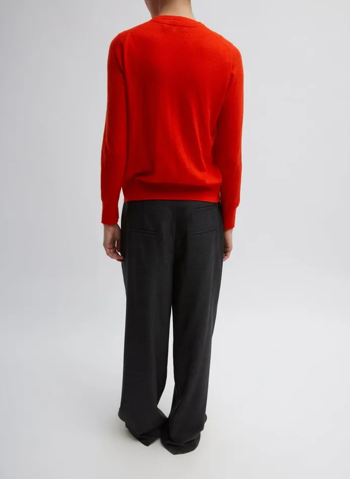 Women Knitwear and Sweatshirts Tibi Skinlike Mercerized Wool Shrunken Cardigan Red