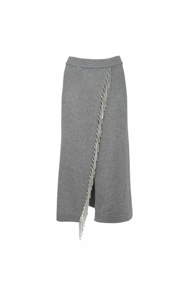 Women Knitwear DODO BAR OR Freddie Skirt Gray
