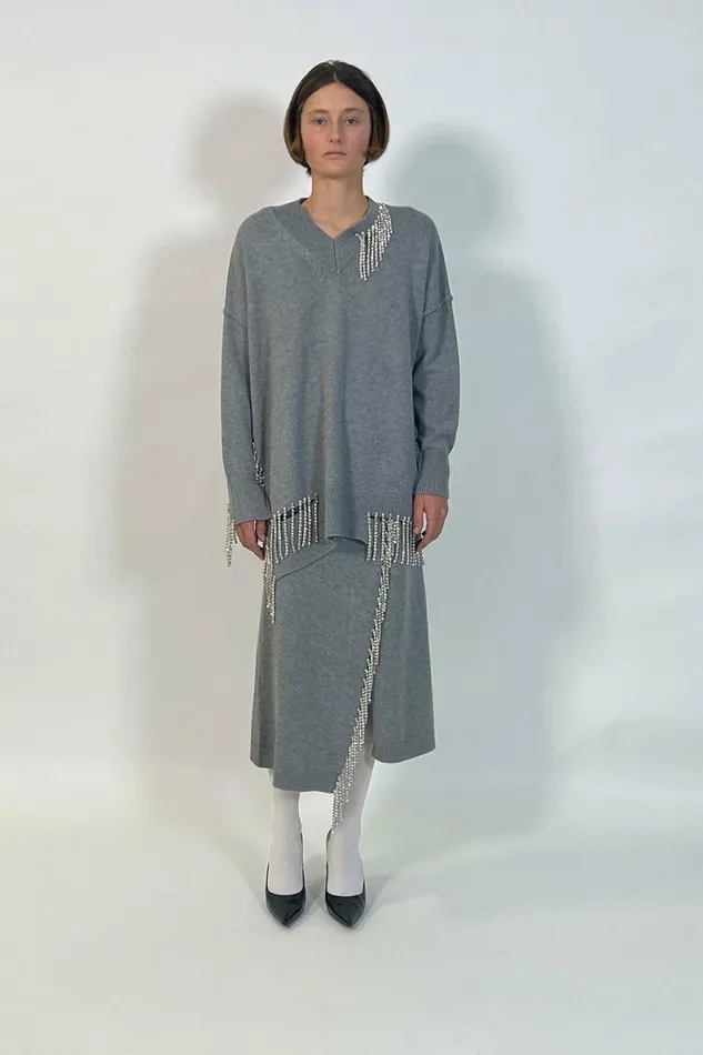Women Knitwear DODO BAR OR Freddie Skirt Gray