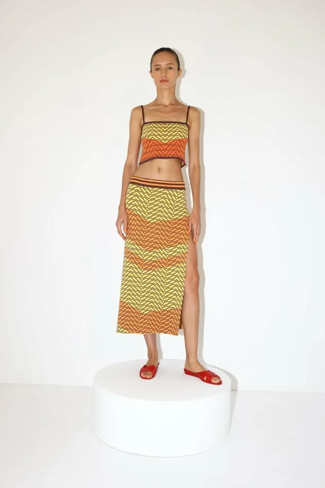 Women Knitwear DODO BAR OR Kenya Skirt Yellow Orange Combo