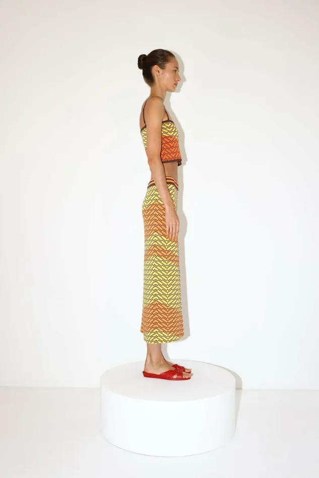 Women Knitwear DODO BAR OR Kenya Skirt Yellow Orange Combo