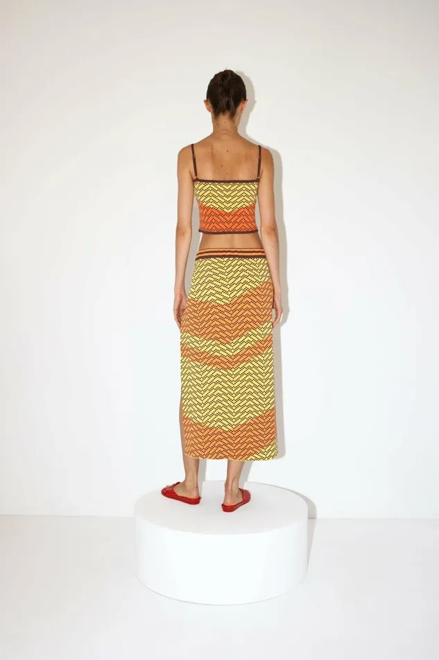 Women Knitwear DODO BAR OR Kenya Skirt Yellow Orange Combo