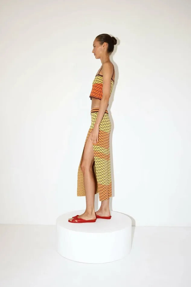Women Knitwear DODO BAR OR Kenya Skirt Yellow Orange Combo