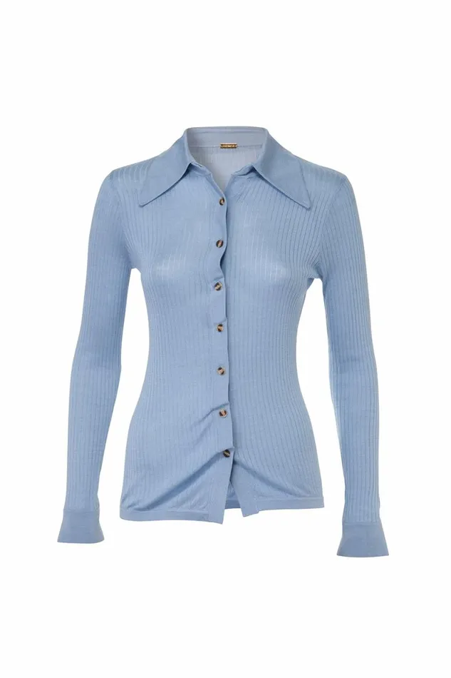 Women Knitwear DODO BAR OR Paya S Knit Shirt Light Blue