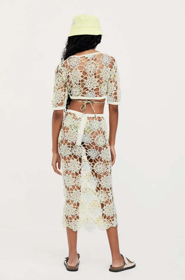 Women Knitwear For Love and Lemons Sofia Crop Top Light Blue Women Knitwear For Love and Lemons Sofia Crop Top Light Blue