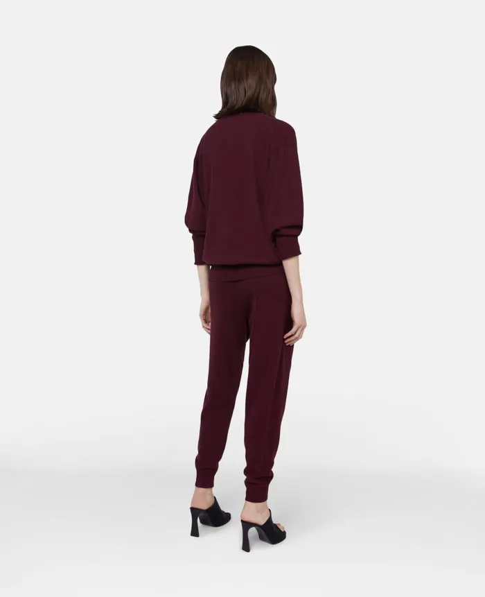Women Knitwear Stella McCartney Round Neck Long Sleeved Cardigan Burgundy Women Knitwear Stella McCartney Round Neck Long Sleeved Cardigan Burgundy