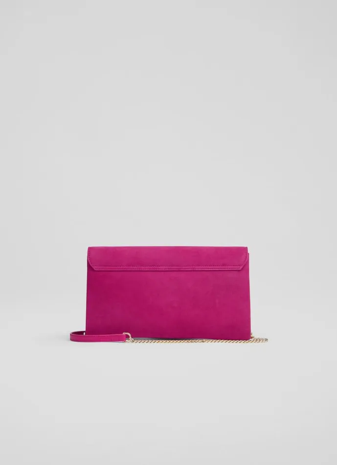 Women Layla Bright Burgundy Suede Envelope Clutch LKBennett Clutch Bags Women Layla Bright Burgundy Suede Envelope Clutch LKBennett Clutch Bags