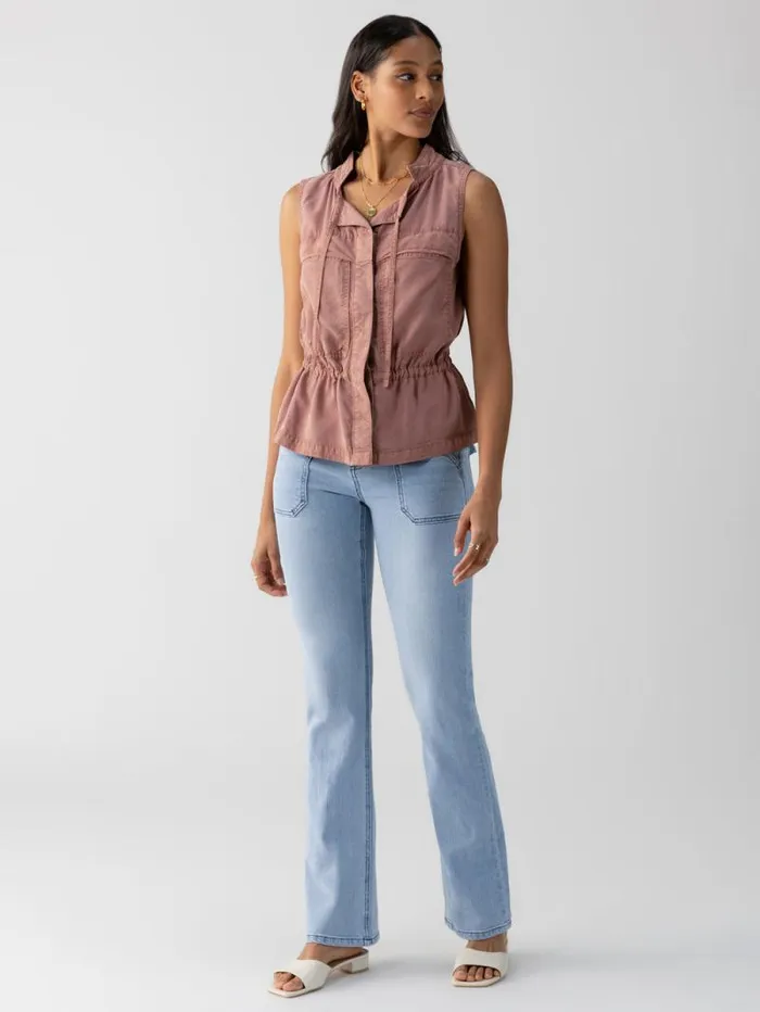 Women Leah Surplus Vest Washed Clay Sanctuary Clothing Jackets and Outerwear