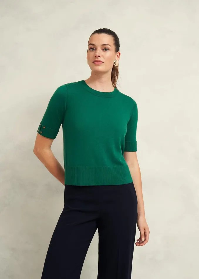 Women Leanne Jumper With Wool Agate Green Hobbs Jumpers and Cardigans