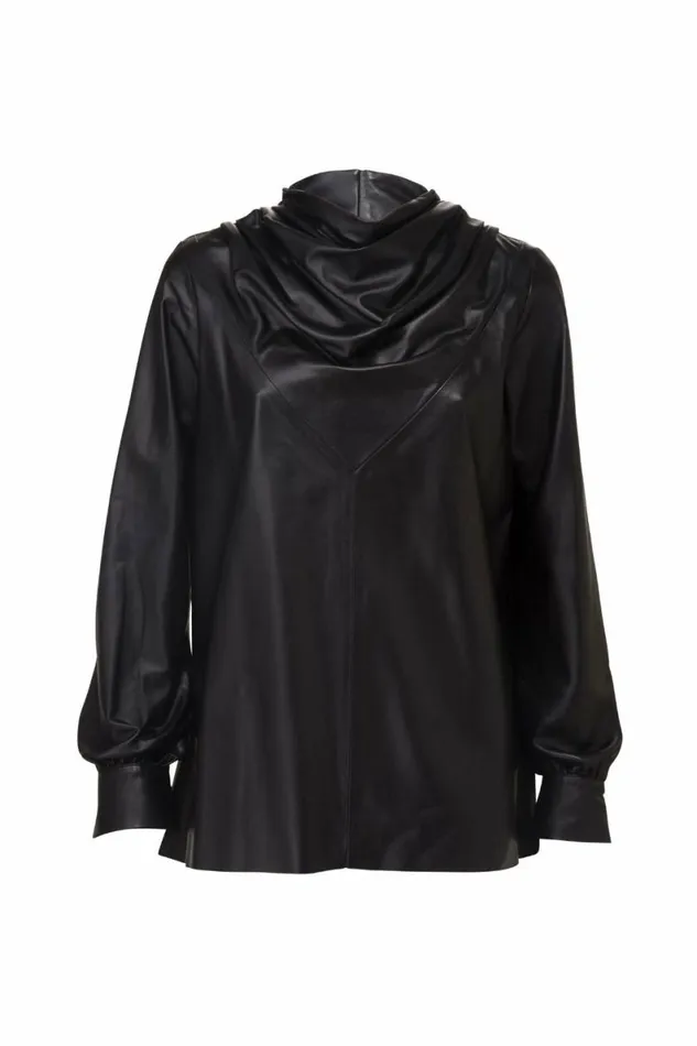 Women Leather DODO BAR OR Bilbi Shirt Black
