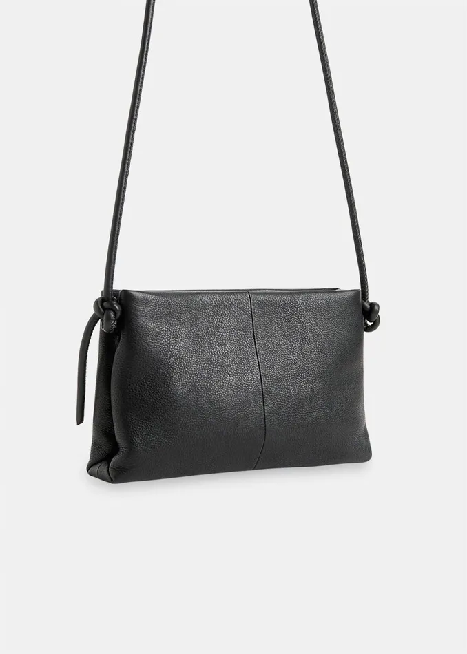 Women Leather Whistles Black Amity Triple Pouch Bag