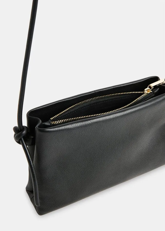 Women Leather Whistles Black Amity Triple Pouch Bag
