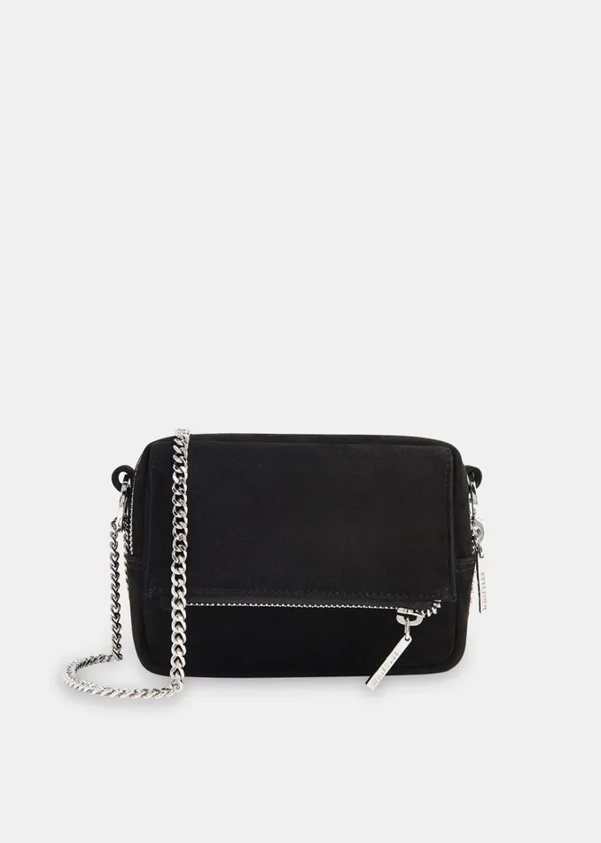 Women Leather Whistles Black Bibi Suede Mini Bag