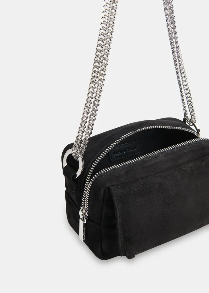 Women Leather Whistles Black Bibi Suede Mini Bag