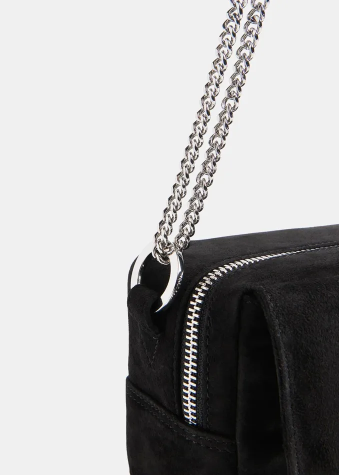 Women Leather Whistles Black Bibi Suede Mini Bag