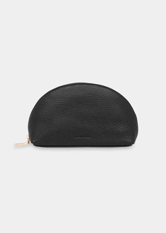 Women Leather Whistles Black Nina Makeup Bag