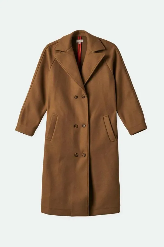 Women Lennox Stretch Felted Coat Khaki Brixton Jackets
