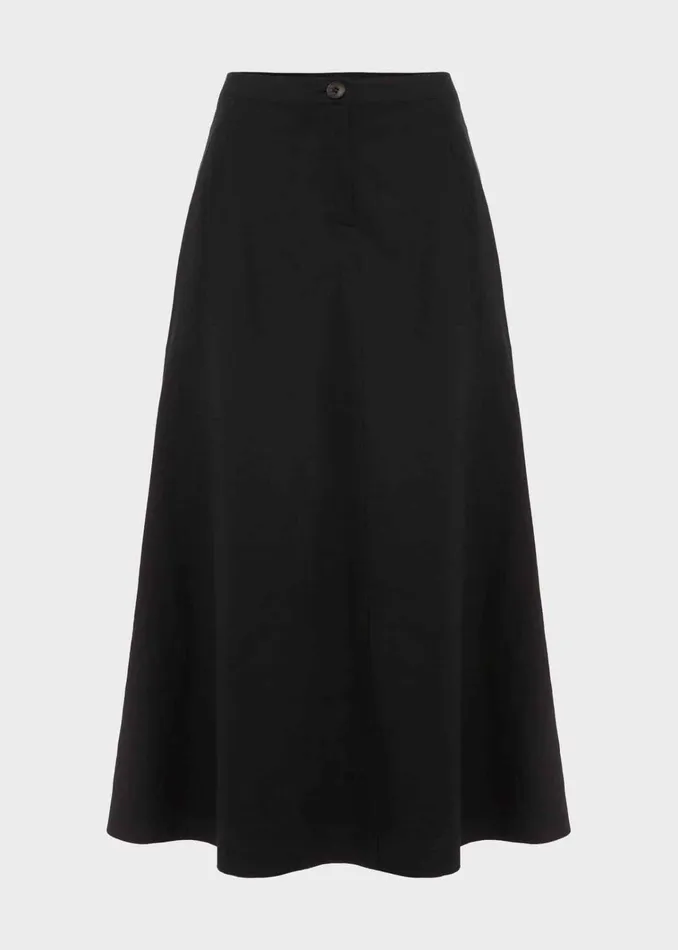 Women Lina Linen Skirt Black Hobbs Skirts