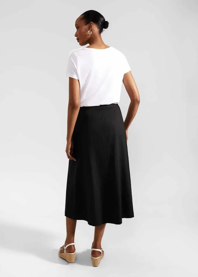 Women Lina Linen Skirt Black Hobbs Skirts