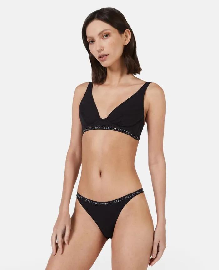 Women Lingerie And Sleepwear Stella McCartney Logo Tape String Bikini Briefs White