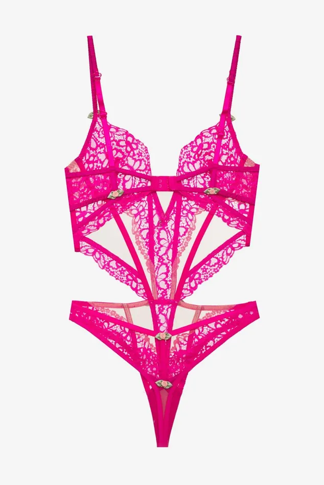 Women Lingerie For Love and Lemons Butterfly Lace Teddy Pink Women Lingerie For Love and Lemons Butterfly Lace Teddy Pink