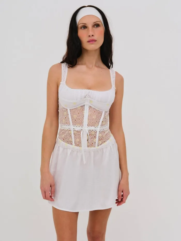 Women Lingerie For Love and Lemons Christy Slip Dress White