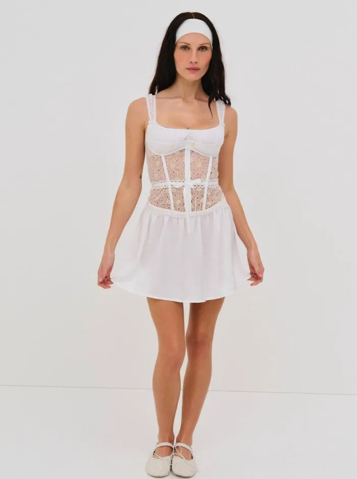 Women Lingerie For Love and Lemons Christy Slip Dress White Women Lingerie For Love and Lemons Christy Slip Dress White