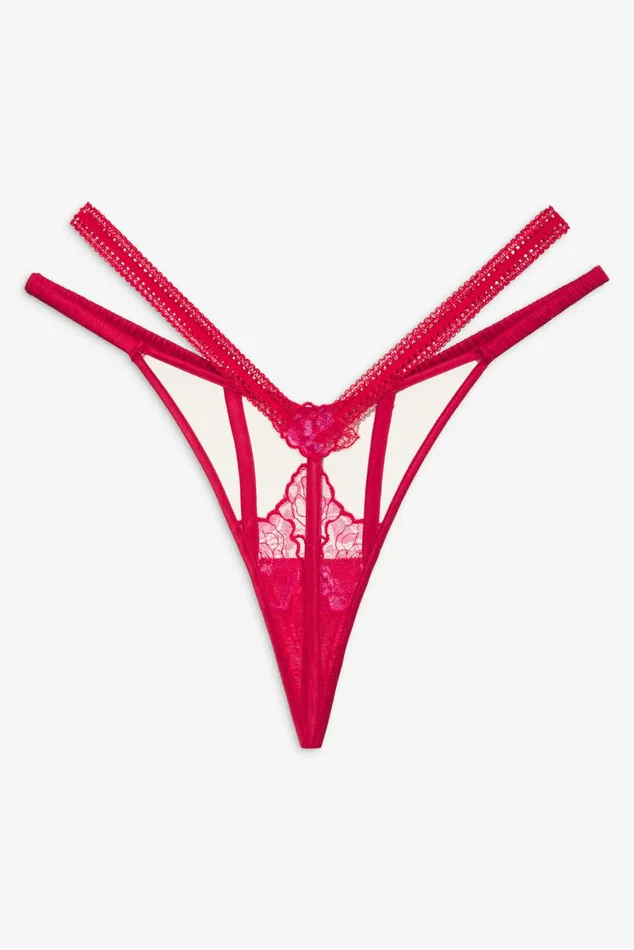 Women Lingerie For Love and Lemons Cordelia Thong Panty Red Women Lingerie For Love and Lemons Cordelia Thong Panty Red