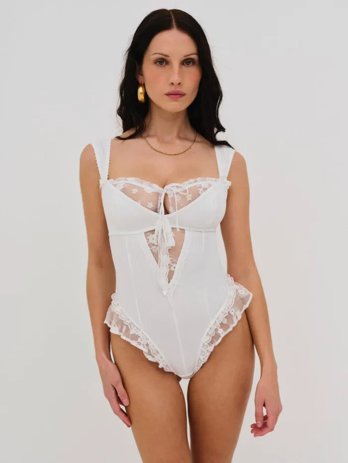 Women Lingerie For Love and Lemons Dahlia Teddy White Women Lingerie For Love and Lemons Dahlia Teddy White