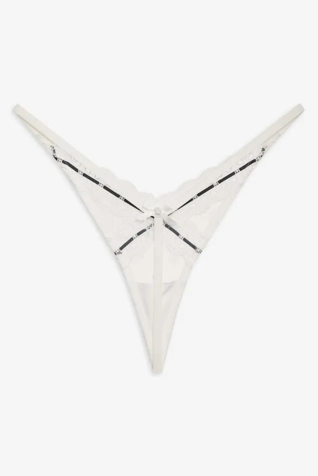 Women Lingerie For Love and Lemons Elizabeth Thong Panty White Women Lingerie For Love and Lemons Elizabeth Thong Panty White