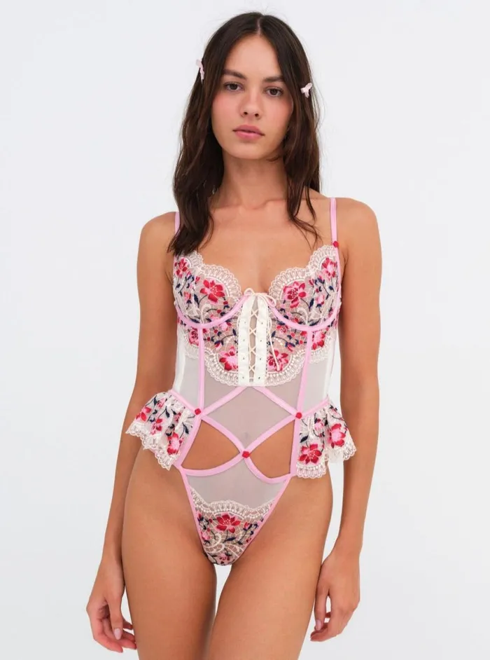 Women Lingerie For Love and Lemons Festival Rose Teddy Ivory