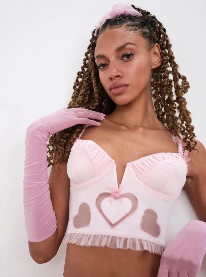 Women Lingerie For Love and Lemons Heart Bustier Pink Women Lingerie For Love and Lemons Heart Bustier Pink